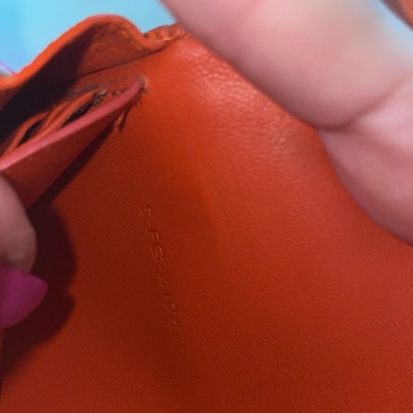 Celine Orange Wallet with Leather Texture and Flap Closure - Picture 8 of 8